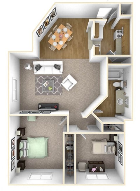 floor plan of River's Edge apartments